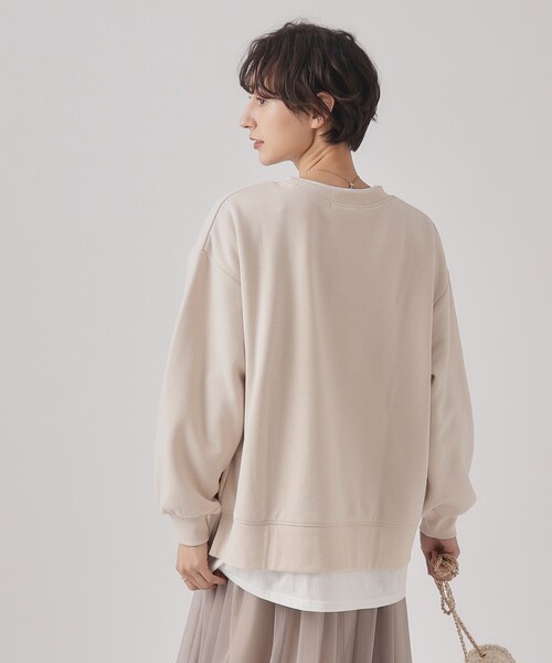 SHOO・LA・RUE（シューラルー）の「◆【SHOO WARM】あったか裏起毛 レイヤード風スウェット（スウェット・レディース・ライトグレー/ライトブルー/ブラック/ライトベージュ・00）」の14枚目の写真