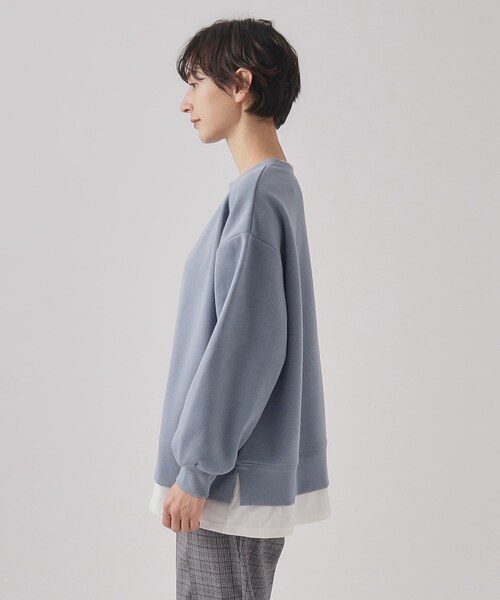 SHOO・LA・RUE（シューラルー）の「◆【SHOO WARM】あったか裏起毛 レイヤード風スウェット（スウェット・レディース・ライトグレー/ライトブルー/ブラック/ライトベージュ・00）」の21枚目の写真