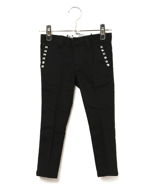 CHUBBYGANG（チャビーギャング）の「ストレッチツイル　スタッズストレートパンツ（その他パンツ・キッズ・ベージュ/パープル/ブラック・100/120/130/110）」の2枚目の写真