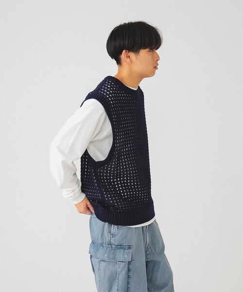 BEAMS（ビームス）の「BEAMS / 5ゲージ メッシュ ベスト（ベスト・メンズ・ネイビー/ナチュラル・S/M/L）」の14枚目の写真