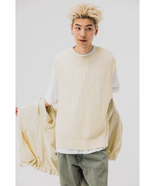 BEAMS（ビームス）の「BEAMS / 5ゲージ メッシュ ベスト（ベスト・メンズ・ネイビー/ナチュラル・S/M/L）」の2枚目の写真