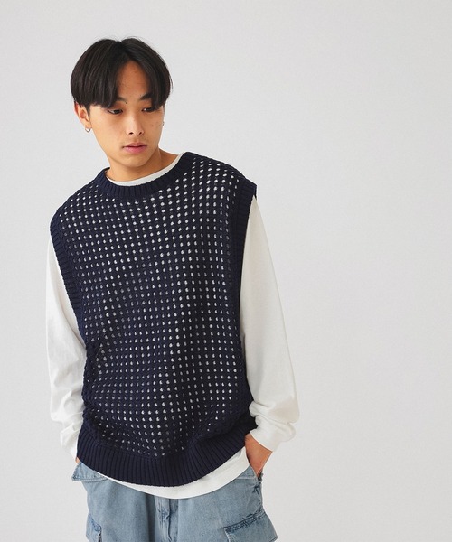 BEAMS（ビームス）の「BEAMS / 5ゲージ メッシュ ベスト（ベスト・メンズ・ネイビー/ナチュラル・S/M/L）」の11枚目の写真