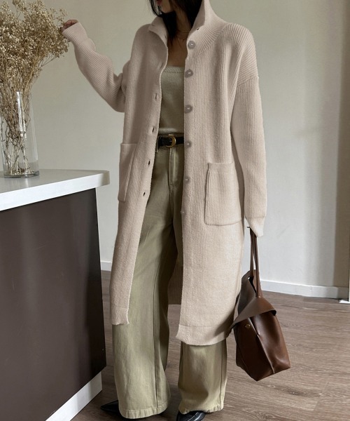 セール】ロングニットカーディガン 厚手レディース（カーディガン