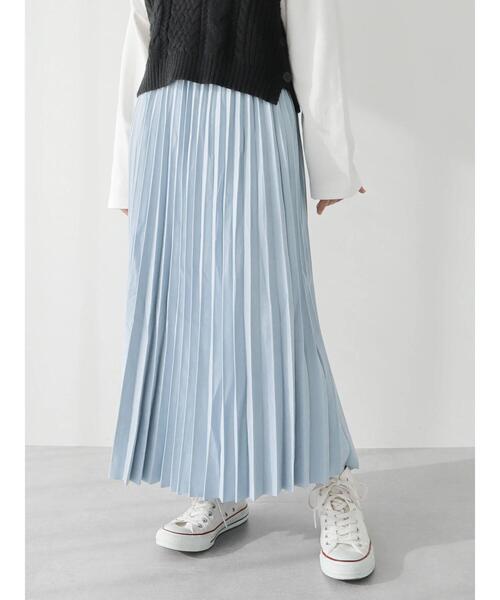 CRAFT STANDARD BOUTIQUE(クラフトスタンダードブティック)の「ピーチアコーディオンプリーツスカート(スカート・レディース・チャコールグレー/イエロー/グレイッシュベージュ/サックスブルー・FREE)」の14枚目の写真