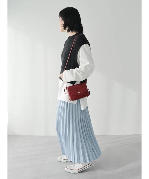 CRAFT STANDARD BOUTIQUE(クラフトスタンダードブティック)の「ピーチアコーディオンプリーツスカート(スカート・レディース・チャコールグレー/イエロー/グレイッシュベージュ/サックスブルー・FREE)」の17枚目の写真