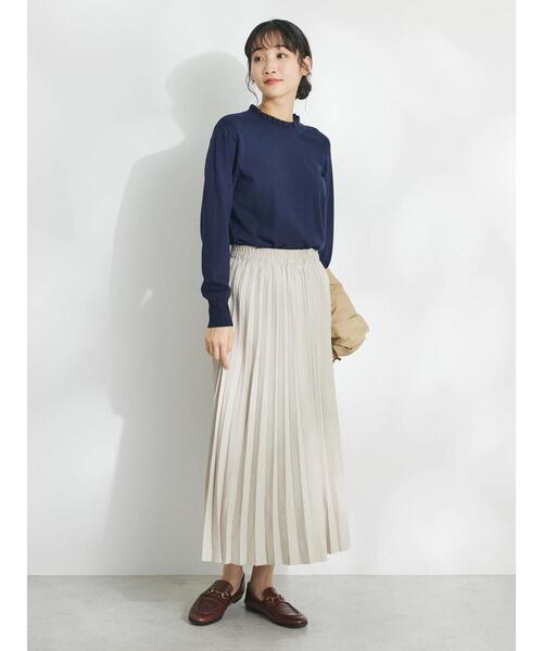 CRAFT STANDARD BOUTIQUE(クラフトスタンダードブティック)の「ピーチアコーディオンプリーツスカート(スカート・レディース・チャコールグレー/イエロー/グレイッシュベージュ/サックスブルー・FREE)」の21枚目の写真
