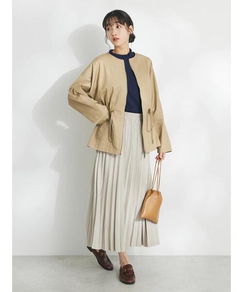 CRAFT STANDARD BOUTIQUE(クラフトスタンダードブティック)の「ピーチアコーディオンプリーツスカート(スカート・レディース・チャコールグレー/イエロー/グレイッシュベージュ/サックスブルー・FREE)」の22枚目の写真