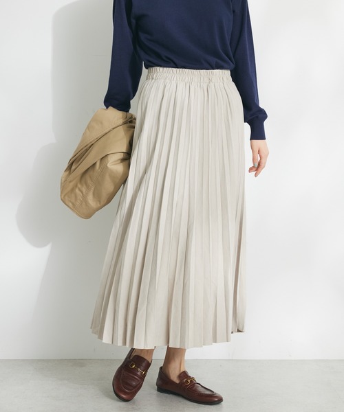 CRAFT STANDARD BOUTIQUE(クラフトスタンダードブティック)の「ピーチアコーディオンプリーツスカート(スカート・レディース・チャコールグレー/イエロー/グレイッシュベージュ/サックスブルー・FREE)」の3枚目の写真