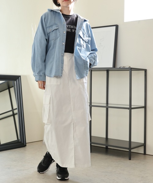 ULEULA（ウルア）の「デニムフードオーバーブルゾン（デニムジャケット・レディース・ブルー/サックスブルー・FREE）」の11枚目の写真