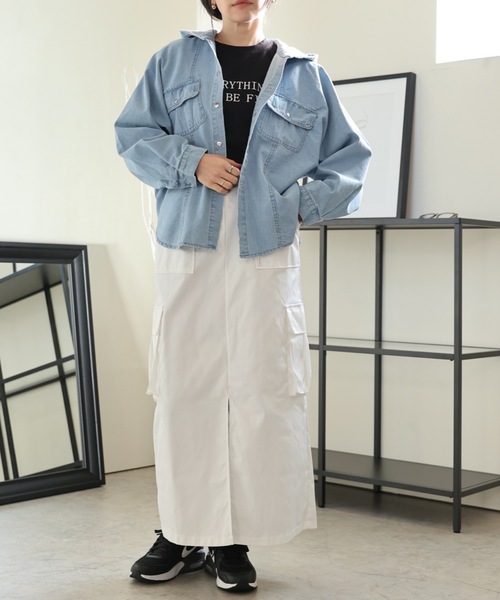 ULEULA（ウルア）の「デニムフードオーバーブルゾン（デニムジャケット・レディース・ブルー/サックスブルー・FREE）」の8枚目の写真