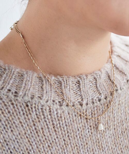 le.coeur blanc（ルクールブラン）の「パールモチーフ2連ネックレス（ネックレス・レディース・ゴールド・FREE）」の3枚目の写真