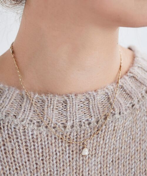 le.coeur blanc（ルクールブラン）の「パールモチーフ2連ネックレス（ネックレス・レディース・ゴールド・FREE）」の4枚目の写真