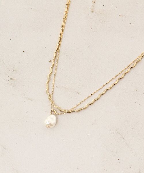 le.coeur blanc（ルクールブラン）の「パールモチーフ2連ネックレス（ネックレス・レディース・ゴールド・FREE）」の6枚目の写真