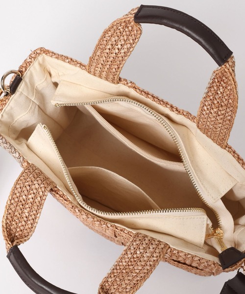 BAYFLOW（ベイフロー）の「[ファスナー付き]ロゴショルダーザツザイメッシュ（トートバッグ・レディース・ライトブラウン/ナチュラル・FREE）」の14枚目の写真