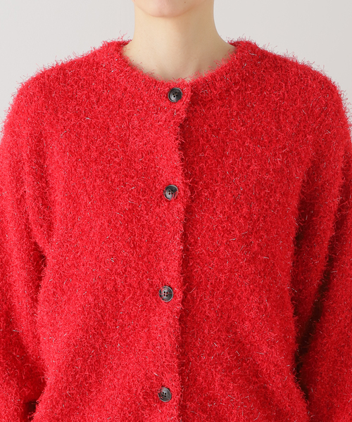 JOURNAL STANDARD（ジャーナルスタンダード）の「フェザーヤーン2WAYカーディガン（カーディガン/ボレロ・レディース・レッド/ブラック・FREE）」の14枚目の写真