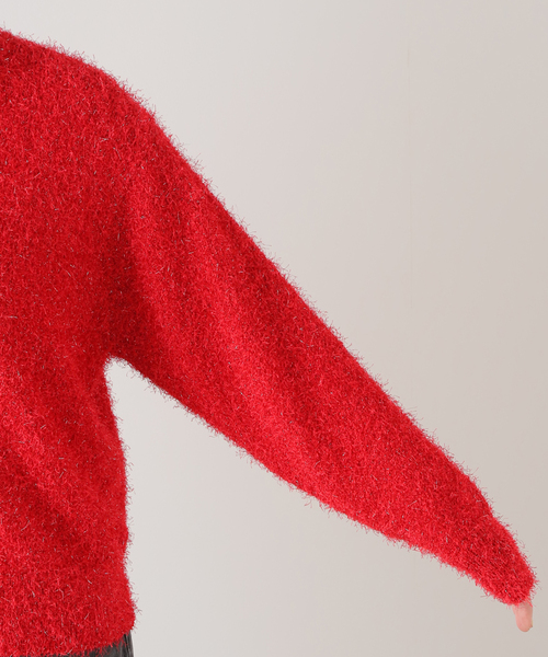 JOURNAL STANDARD（ジャーナルスタンダード）の「フェザーヤーン2WAYカーディガン（カーディガン/ボレロ・レディース・レッド/ブラック・FREE）」の16枚目の写真