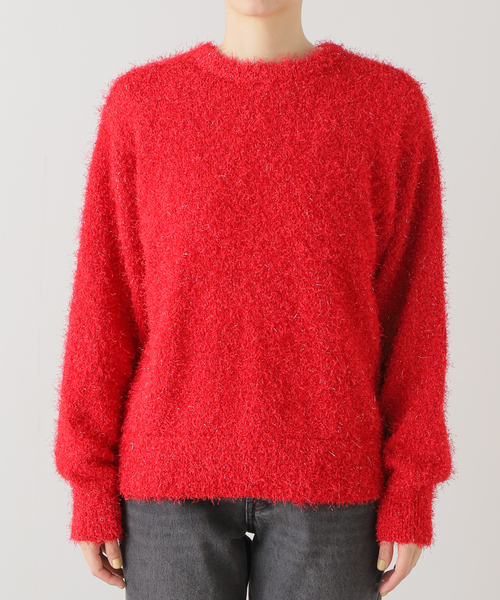 JOURNAL STANDARD（ジャーナルスタンダード）の「フェザーヤーン2WAYカーディガン（カーディガン/ボレロ・レディース・レッド/ブラック・FREE）」の5枚目の写真