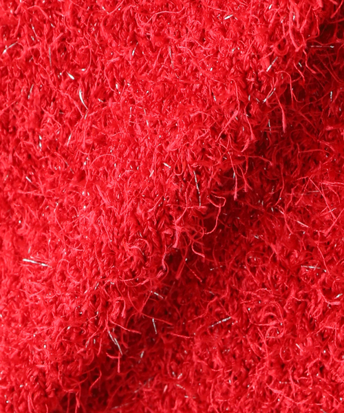 JOURNAL STANDARD（ジャーナルスタンダード）の「フェザーヤーン2WAYカーディガン（カーディガン/ボレロ・レディース・レッド/ブラック・FREE）」の9枚目の写真