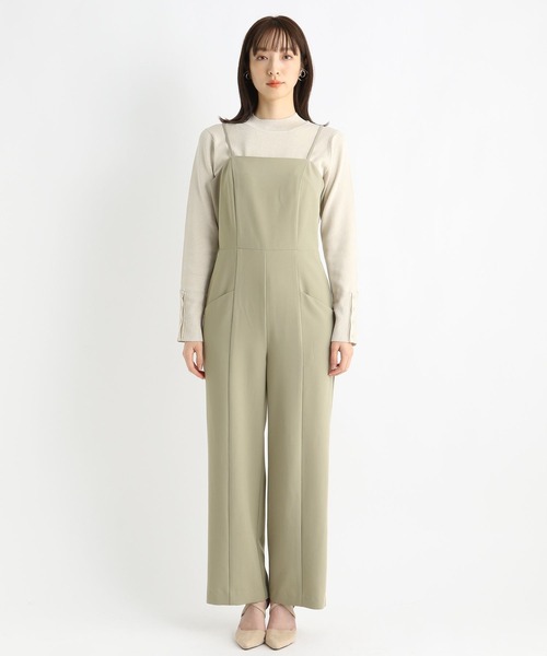 Andemiu(アンデミュウ)の「ベスト×サロペット2ピース100674(パンツドレス・レディース・ベージュ/ブラック/ラベンダー・FREE)」の7枚目の写真