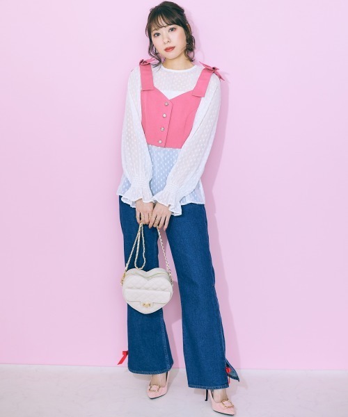marun(マルン)の「<大きいサイズ> シフォンドビーブラウス marun(シャツ/ブラウス・レディース・オフホワイト・4L/5L/L/LL/3L)」の7枚目の写真