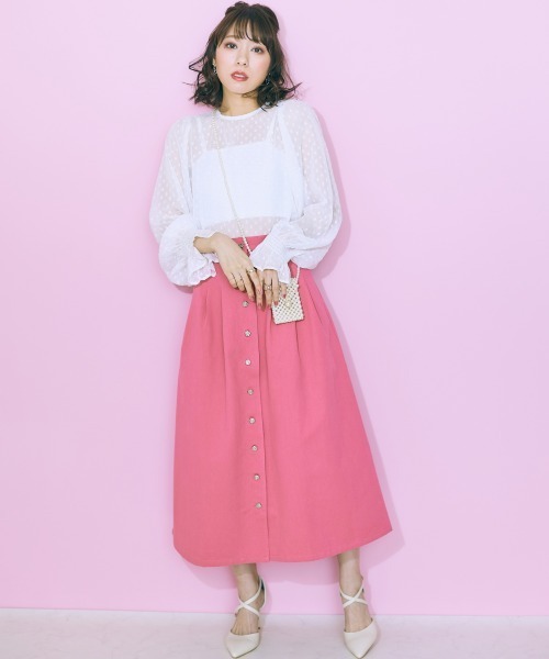 marun(マルン)の「<大きいサイズ> シフォンドビーブラウス marun(シャツ/ブラウス・レディース・オフホワイト・4L/5L/L/LL/3L)」の3枚目の写真
