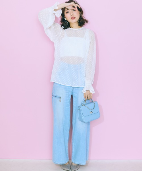 marun(マルン)の「<大きいサイズ> シフォンドビーブラウス marun(シャツ/ブラウス・レディース・オフホワイト・4L/5L/L/LL/3L)」の22枚目の写真