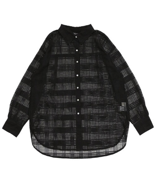 select MOCA(セレクトモカ)の「チェックレースオーバーシャツ(シャツ/ブラウス・レディース・サックスブルー/オフホワイト/ブラック・FREE)」の21枚目の写真