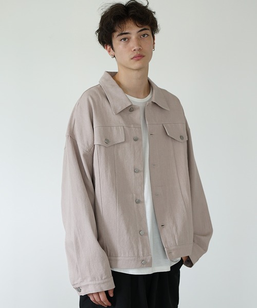 MinoriTY（マイノリティ）の「【MinoriTY】カラーデニムジャケット ジージャン メンズ オーバーサイズ ビッグシルエット ルーズフィット 秋服（デニムジャケット・メンズ・ピンク/カーキ/ブルー/チャコール・S/M/L）」の12枚目の写真