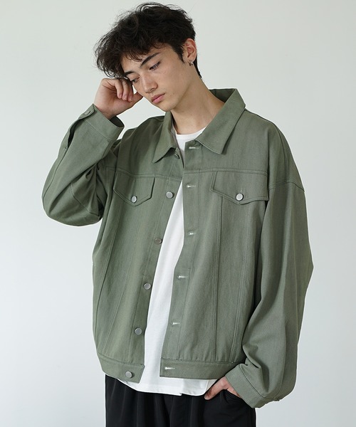 MinoriTY（マイノリティ）の「【MinoriTY】カラーデニムジャケット ジージャン メンズ オーバーサイズ ビッグシルエット ルーズフィット 秋服（デニムジャケット・メンズ・ピンク/カーキ/ブルー/チャコール・S/M/L）」の18枚目の写真