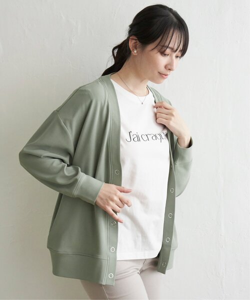 ikka(イッカ)の「スポンディッシュVネックカーディガン(カーディガン/ボレロ・レディース・ベージュ/ブラック/オリーブ/ブルー・M/L/S)」の5枚目の写真