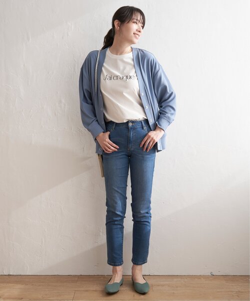 ikka(イッカ)の「スポンディッシュVネックカーディガン(カーディガン/ボレロ・レディース・ベージュ/ブラック/オリーブ/ブルー・M/L/S)」の10枚目の写真