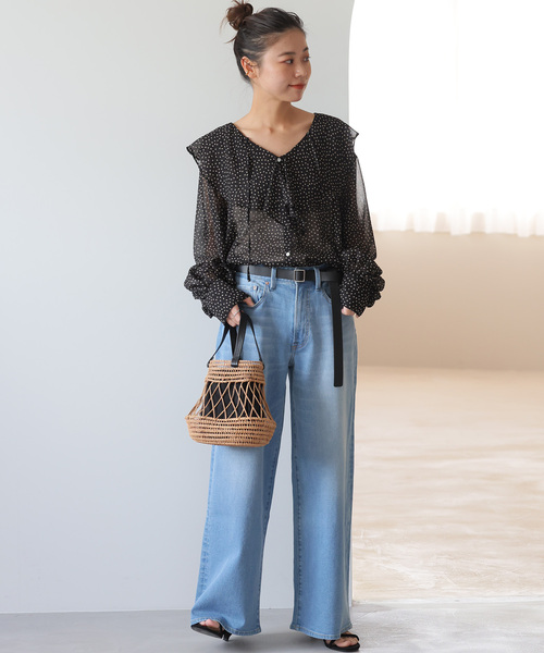 JOURNAL STANDARD relume デニムフリルブラウス JOURNAL STANDARD relume（ジャーナルスタンダード レリューム
