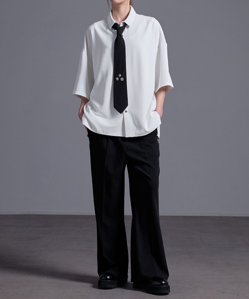 Loose/ルース（ルース）の「メタルパーツ モードネクタイ（ネクタイ・メンズ・ブルー系/グレー系/グレー/ブラック・FREE）」の11枚目の写真