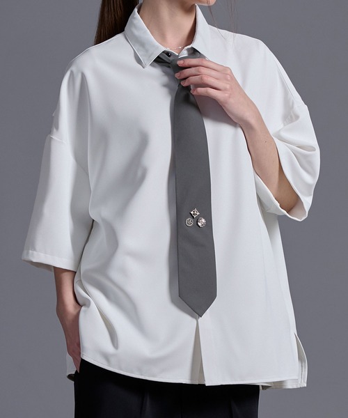 Loose/ルース（ルース）の「メタルパーツ モードネクタイ（ネクタイ・メンズ・ブルー系/グレー系/グレー/ブラック・FREE）」の16枚目の写真