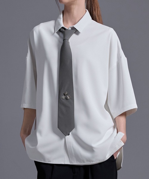 Loose/ルース（ルース）の「メタルパーツ モードネクタイ（ネクタイ・メンズ・ブルー系/グレー系/グレー/ブラック・FREE）」の17枚目の写真