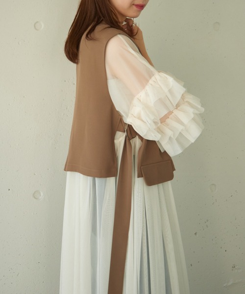 メゾンブリーズ MAISON BREEZE 【MAISON BREEZE reveur】トップス ベスト テーラードトレンチベスト ショート丈 ノース メゾンブリーズ MAISON BREEZE 【MAISON BREEZE reveur