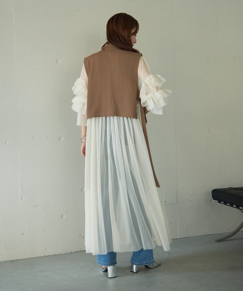 MAISON BREEZE reveur(メゾンブリーズレヴール)の「【MAISON BREEZE reveur】テーラードショートトレンチベスト trc(ベスト・レディース・ブラック/モカ・FREE)」の18枚目の写真