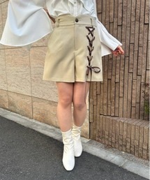 axes femme POETIQUE（アクシーズファムポエティック）の「レースアップショートパンツ（その他パンツ・レディース）」