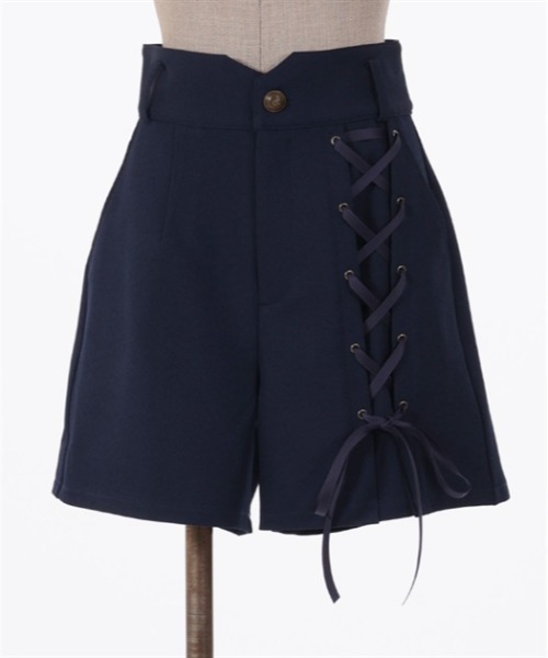 axes femme POETIQUE(アクシーズファムポエティック)の「レースアップショートパンツ(その他パンツ・レディース・ネイビー/ブラック/ベージュ・MEDIUM)」の16枚目の写真