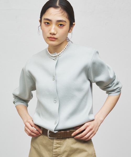 Whim Gazette（ウィムガゼット）の「【GEMINI】ミラノクルーカーディガン（カーディガン/ボレロ・レディース・ミント/ライトグレー・FREE）」の2枚目の写真