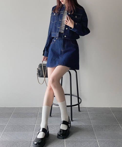 one way（ワンウェイ）の「デニムミニスカート / サイズ展開あり（デニムスカート・レディース・ダークブルー/ホワイト/ブラック/ブルー・MEDIUM/SMALL）」の9枚目の写真