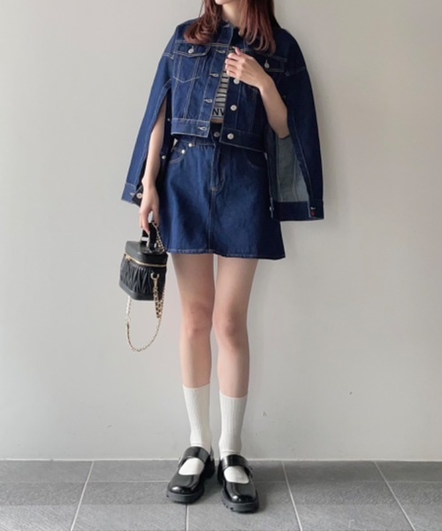 one way（ワンウェイ）の「デニムミニスカート / サイズ展開あり（デニムスカート・レディース・ダークブルー/ホワイト/ブラック/ブルー・MEDIUM/SMALL）」の11枚目の写真