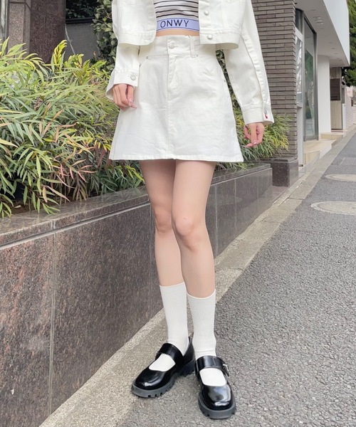 one way（ワンウェイ）の「デニムミニスカート / サイズ展開あり