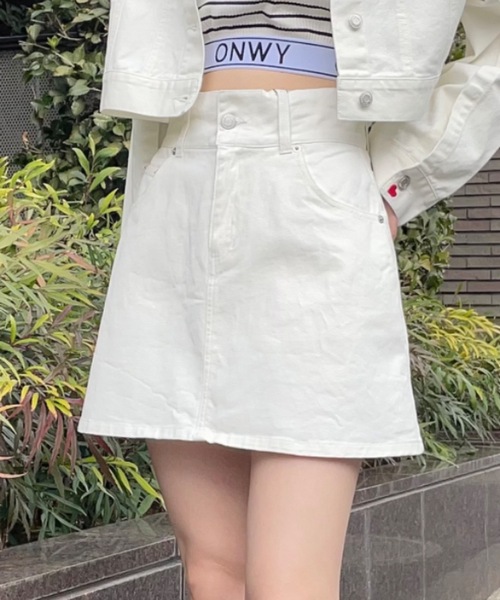 one way（ワンウェイ）の「デニムミニスカート / サイズ展開あり（デニムスカート・レディース・ダークブルー/ホワイト/ブラック/ブルー・MEDIUM/SMALL）」の16枚目の写真