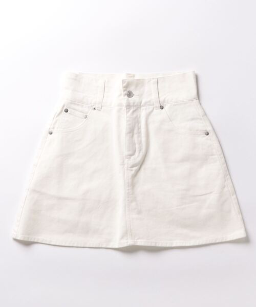 セール【Off-White】デザインデニムミニスカート★送料関税込 セール☆1990円→990円 デニムミニスカート レディース メール便
