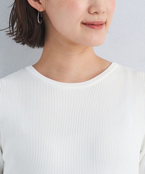 green label relaxing（グリーンレーベルリラクシング）の「タフタ ドッキング ニット ワンピース ホワイト -ウォッシャブル-（ワンピース・レディース・ホワイト・FREE）」の7枚目の写真