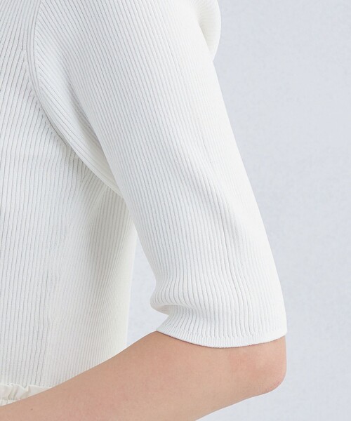 green label relaxing（グリーンレーベルリラクシング）の「タフタ ドッキング ニット ワンピース ホワイト -ウォッシャブル-（ワンピース・レディース・ホワイト・FREE）」の8枚目の写真