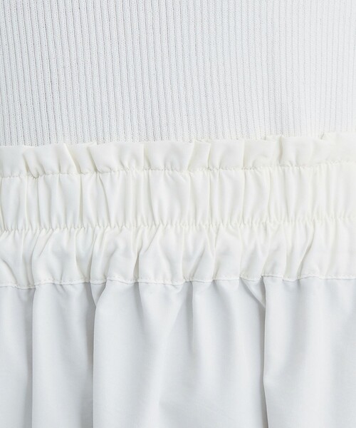 green label relaxing（グリーンレーベルリラクシング）の「タフタ ドッキング ニット ワンピース ホワイト -ウォッシャブル-（ワンピース・レディース・ホワイト・FREE）」の10枚目の写真