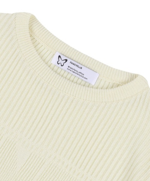 tシャツ A'GEM/9 × .kom 「 FANCY CLUB/ファンシークラブ」 INNOCENCE KNIT TEE/ニットTシャツ レディース FANCY CLUB tシャツ A'GEM/9 × .kom 「 CLUB/ファンシークラブ