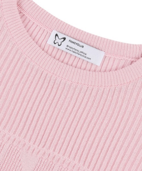 tシャツ A'GEM/9 × .kom 「 FANCY CLUB/ファンシークラブ」 INNOCENCE KNIT TEE/ニットTシャツ レディース FANCY CLUB tシャツ A'GEM/9 × .kom 「 CLUB/ファンシークラブ